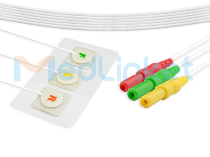 High Performance Iec/holter Ecg Cable –  Europe style for Disposable Non-woven Fabric Ecg Monitoring Electrodes – Med-link